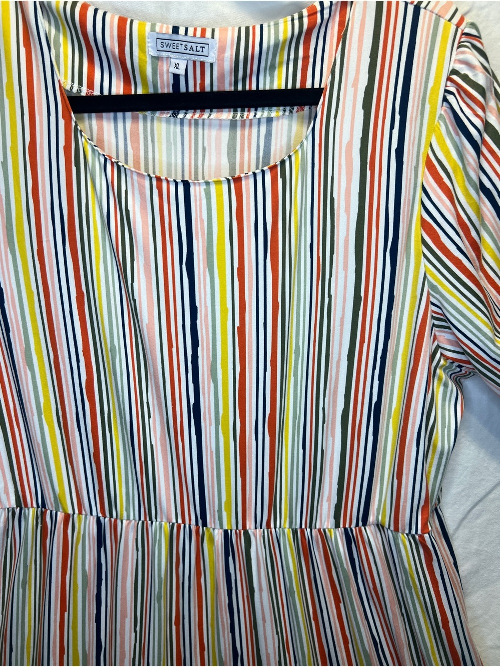 Striped Tiered Maxi Dress in Multi-Color XL - Picture 2 of 8